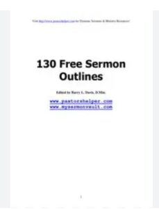 130 Free Sermon Outlines